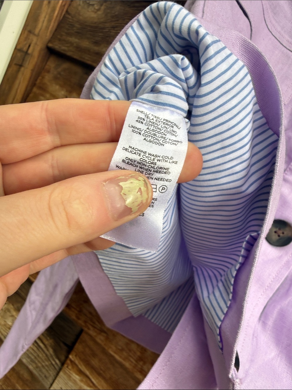 Loft linen cotton blend lavender jacket fully lined - Picture 4 of 5